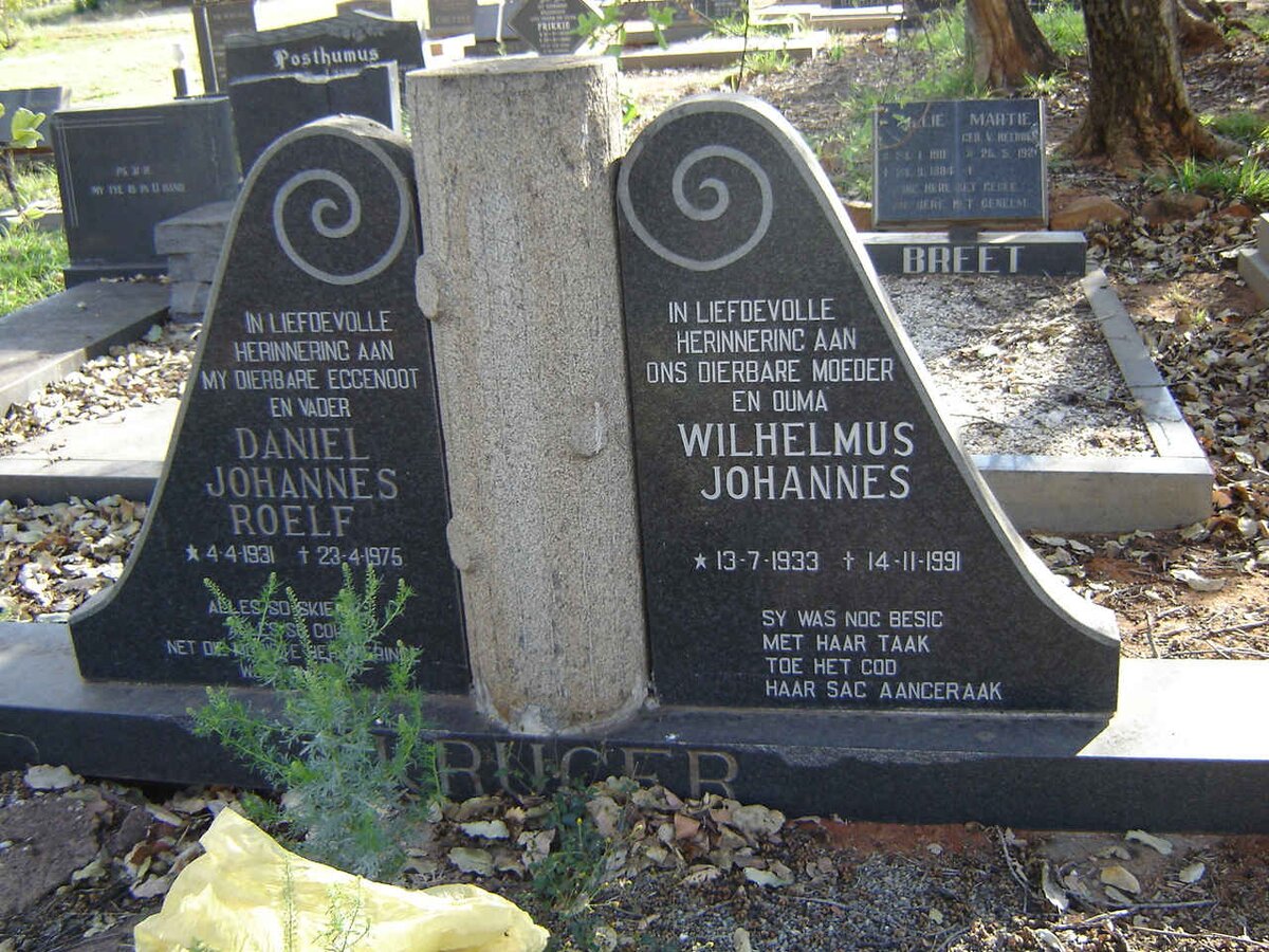 KRUGER Daniel Johannes Roelf 1931-1975 &amp; Wilhelmus Johannes 1933-1991