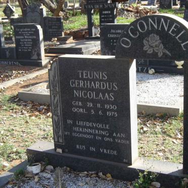 O'CONNELL Theunis Gerhardus Nicolaas 1930-1975