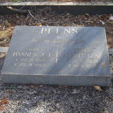 PEENS Hannes J.J. 1926-1987 &amp; Gerty G.A. 1927-1976