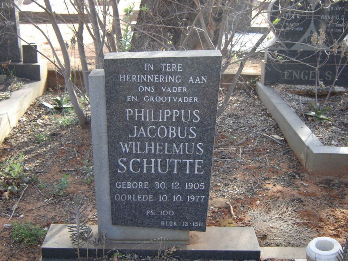 SCHUTTE Philippus Jacobus Wilhelmus 1905-1977