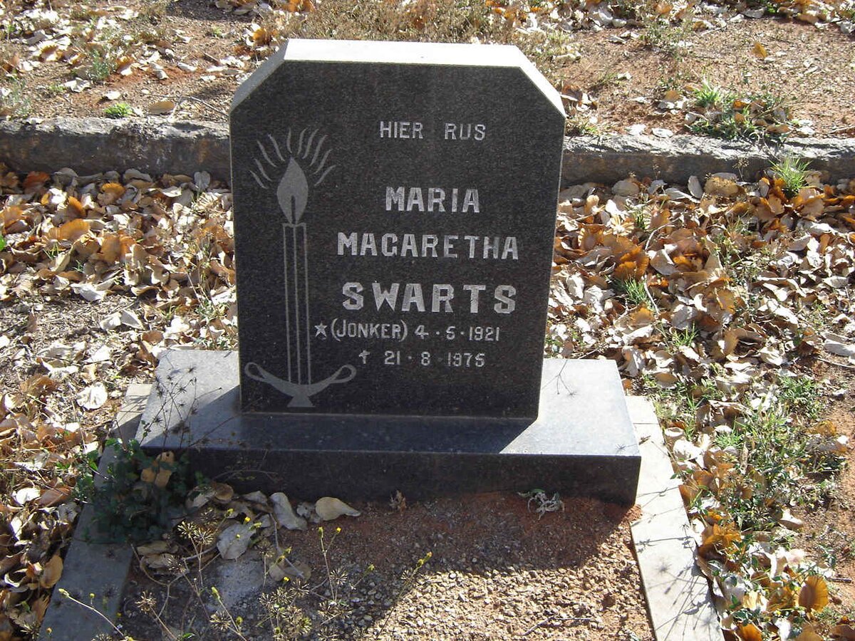 SWARTS Maria Magaretha nee JONKER 1921-1975