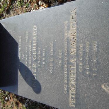 SPAMER Pieter Gerhard 1917-1981 &amp; Petronella Magrietha CLARK 1920-1983