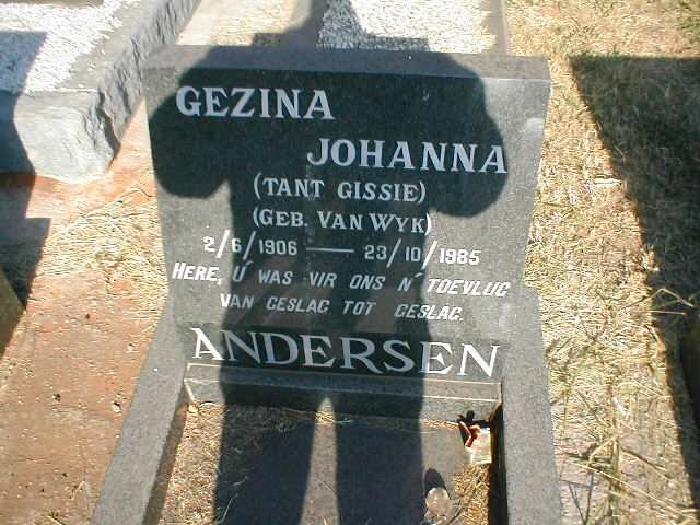 ANDERSEN Gezina Johanna nee VAN WYK 1906-1985