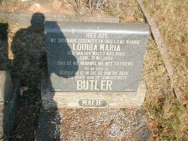 BUTLER Lousia Maria nee VAN DER WALT 1889-1956
