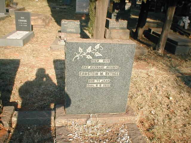 BETHGE Ernstein W. 1855-1932