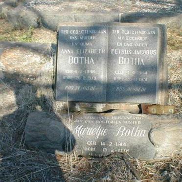 BOTHA Petrus Jabobus 1884-1951 &amp; Anna Elizabeth 1888-1979 :: BOTHA Marietjie 1914-1976