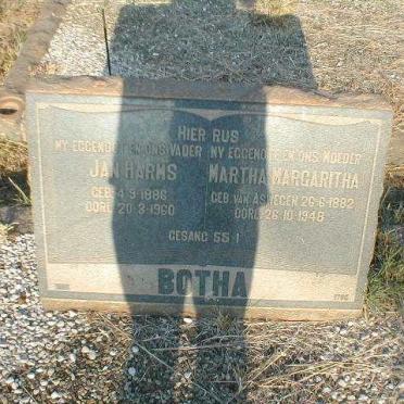 BOTHA Jan Harms 1886-1960 &amp; Martha Margaritha VAN ASWEGEN 1882-1948