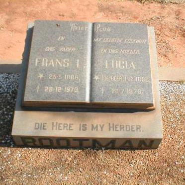 BOOTMAN Frans L. 1886-1973 &amp; Lucia DE BEER 1892-1973