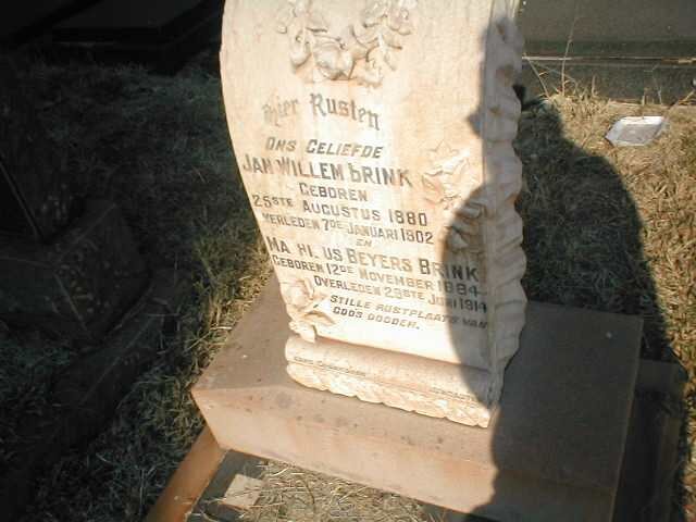 BRINK Jan Willem 1880-1901 :: BRINK Marthinus Beyers 1884-1914