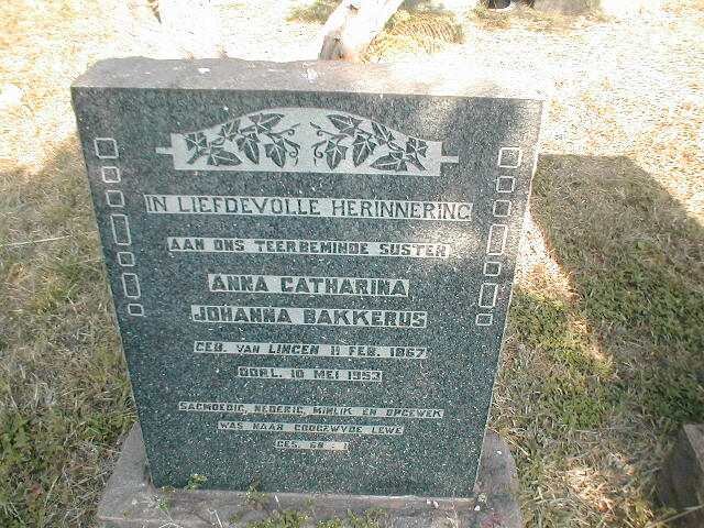 BAKKERUS Anna Catharina Johanna nee VAN LINGEN 1867-1953