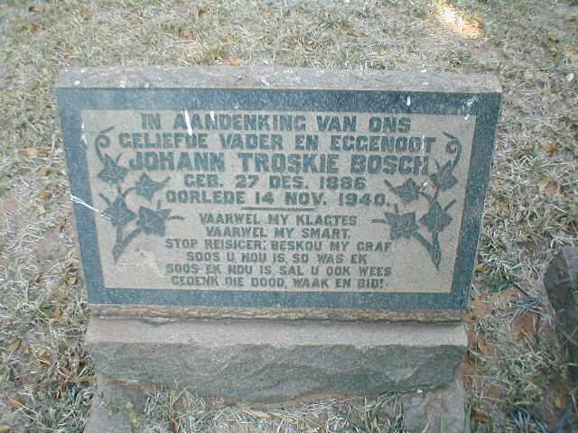BOSCH Johann Troskie 1886-1940