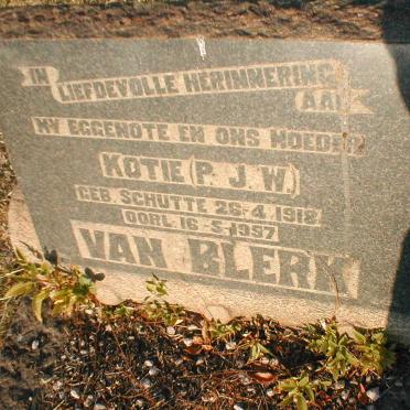 BLERK P.J.W., van nee SCHUTTE 1918-1957