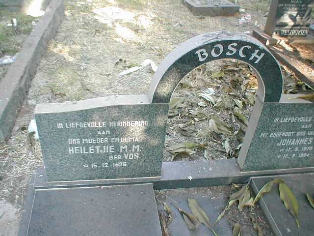 BOSCH Heiletjie M.M. nee VOS 1936-?