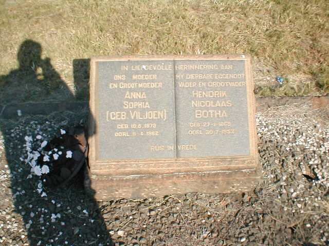 BOTHA Hendrik Nicolaas 1869-1953 &amp; Anna Sophia VILJOEN 1873-1962