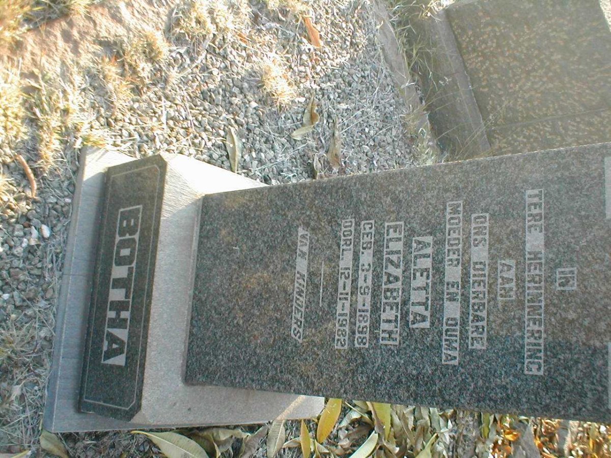 BOTHA Aletta Elizabeth 1898-1982