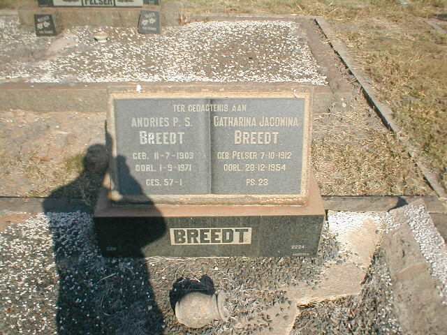BREEDT Andries P.S. 1903-1971 &amp; Catharina Jacomina PELSER 1912-1954