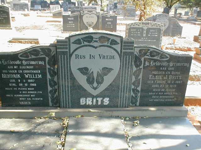 BRITS Hendrik Willem 1897-1968 &amp; Elsie J. FOUCHE 1897-1972