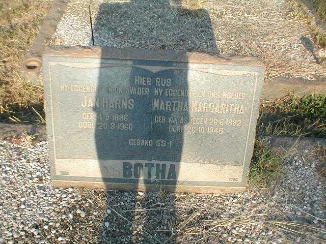 BOTHA Jan Harms 1886-1960 &amp; Martha Margaritha VAN ASWEGEN 1882-1948