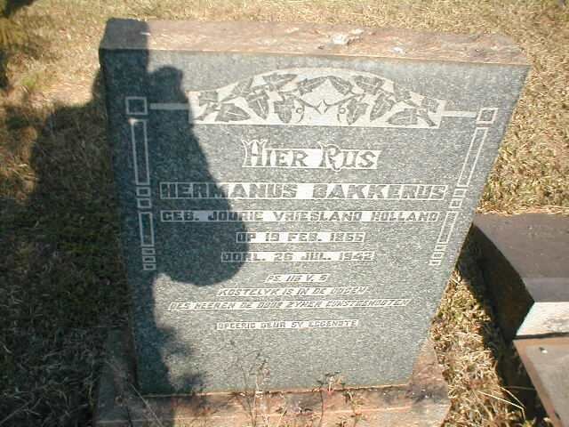 BAKKERUS Hermanus 1855-1942