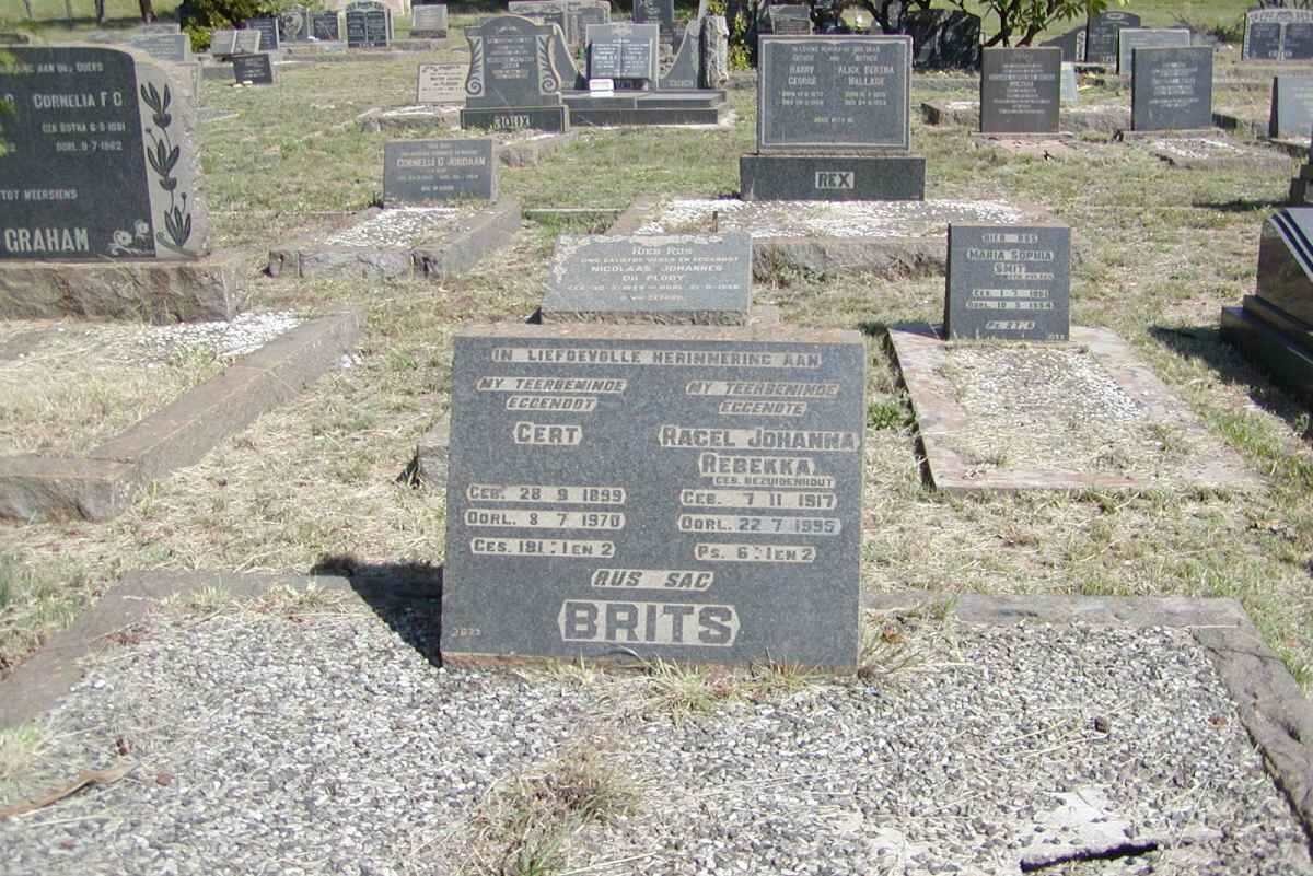 BRITS Gert 1899-1970 &amp; Ragel Johanna Rebekka BEZUIDENHOUT 1917-1995