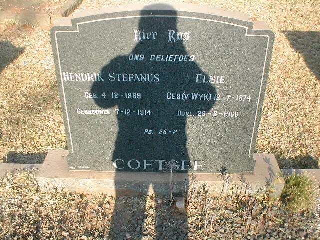 COETSEE Hendrik Sefanus 1869-1914 &amp; Elsie VAN WYK 1874-1966
