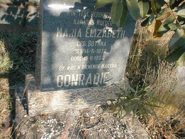 CONRADIE Maria Elizabeth nee BOTHMA 1878-1956