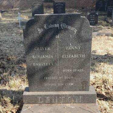 DENTON Oliver Benjamin Bartlett &amp; Fanny Elizabeth SPIRES