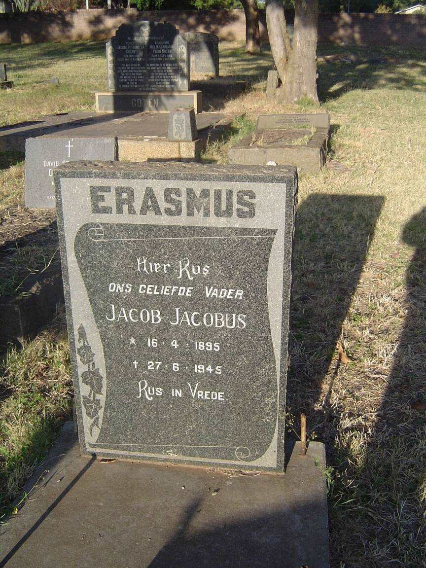 ERASMUS Jacob Jacobus 1895-1945