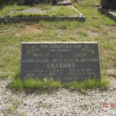 ERASMUS Jacobus Abraham 1867-1946 &amp; Maria Elizabeth DREYER 1884-1957