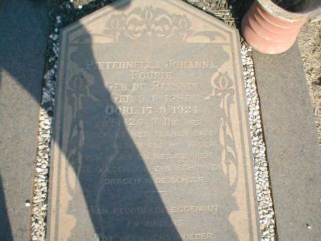 FOURIE Pieternella Johanna nee DU PLESSIS 1885-1924