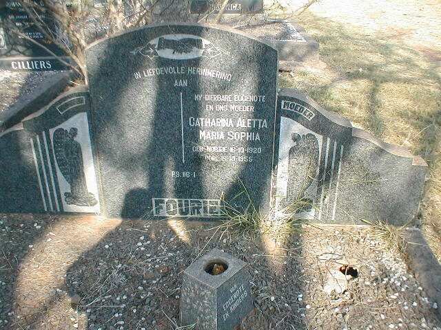 FOURIE Catharina Aletta Maria Sophia nee NORTJE 1920-1955