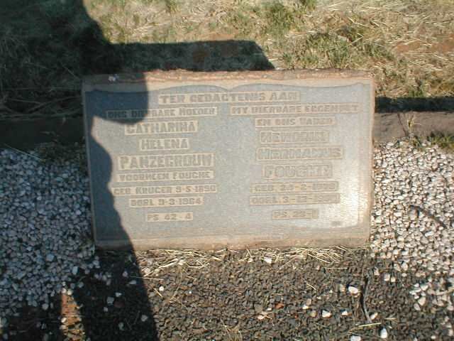 FOUCHE Hendrik Hermanus 1873-1950 &amp; Catharina Helena PANZEGROUW formerly FOUCHE, nee KRUGER 1890-1964