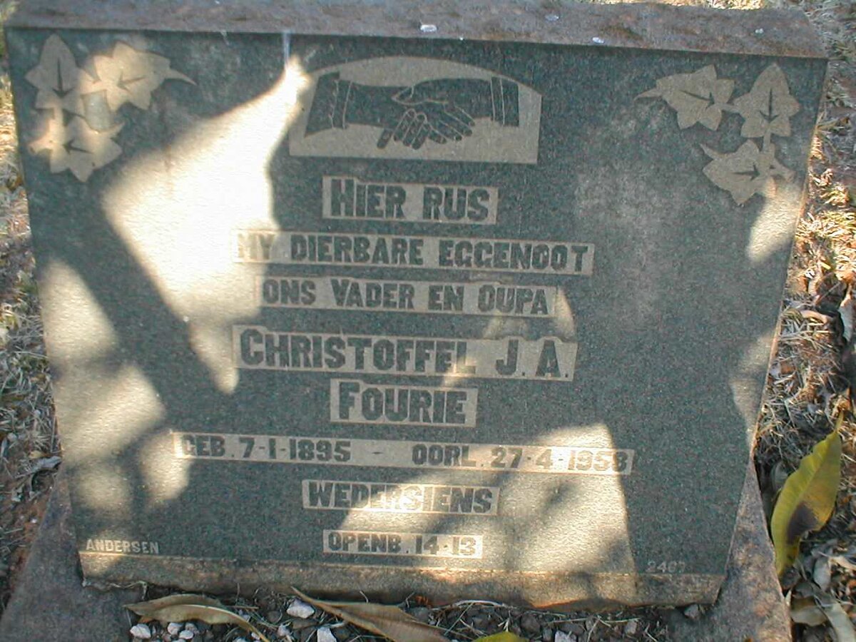 FOURIE Christoffel J.A. 1895-1958