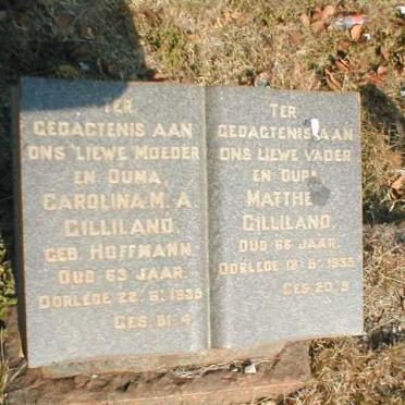 GILLILAND Matthew 1869-1935 &amp; Carolina M.A HOFFMANN 1873-1936
