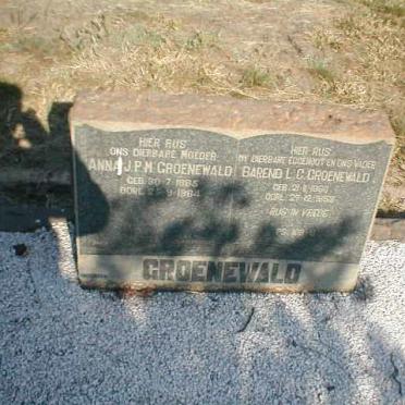 GROENEWALD Barend L.C. 1886-1953 &amp; Anna J.P.M. 1885-1964