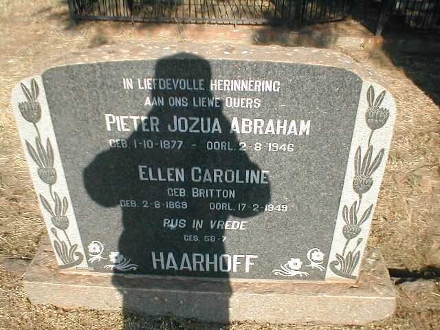 HAARHOFF Pieter Jozua Abraham 1877-1946 &amp; Ellen Caroline BRITTON 1869-1949
