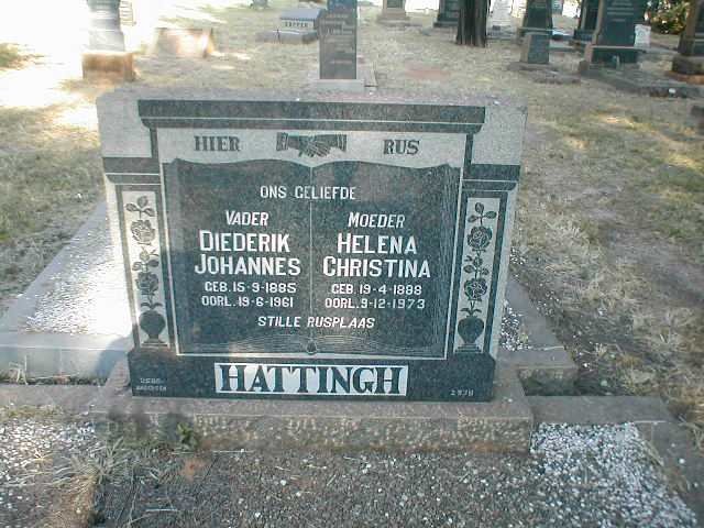 HATTINGH Diederik Johannes 1885-1961 &amp; Helena Christina 1888-1973