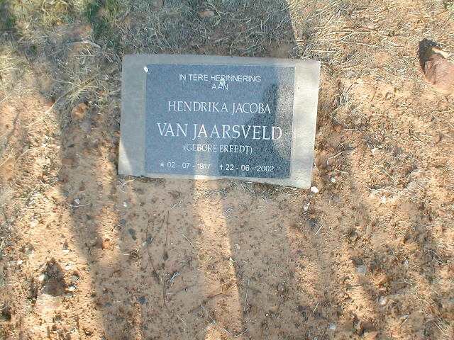 JAARSVELD Hendrika Jacoba, van nee BREEDT 1917-2002