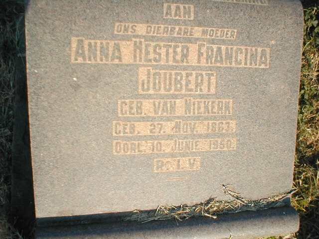 JOUBERT Anna Hester Francina nee VAN NIEKERK 1863-1950