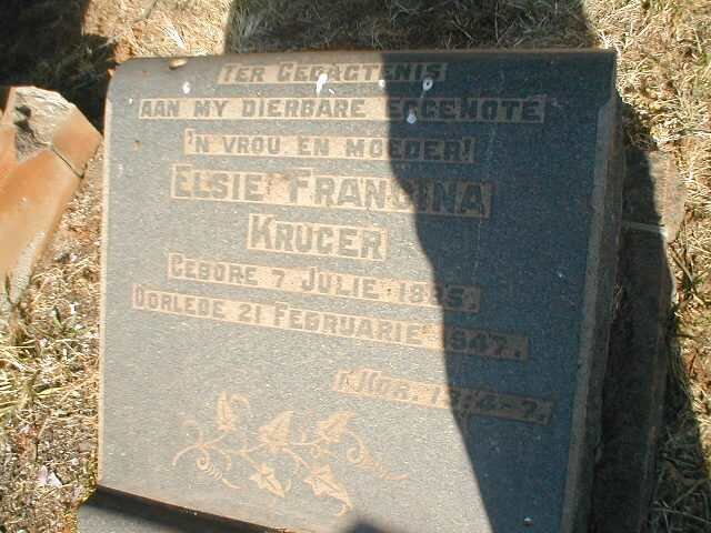 KRUGER Elsie Francina 1885-1947