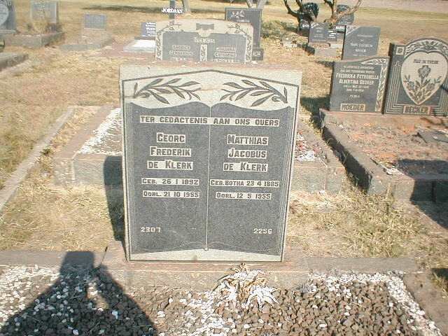 KLERK Georg Frederik, de 1892-1955 &amp; Matthias Jacobus BOTHA 1885-1955