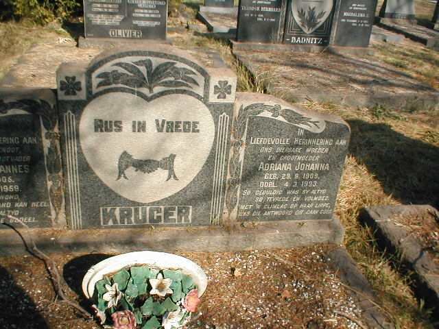 KRUGER Adriana Johanna 1908-1993