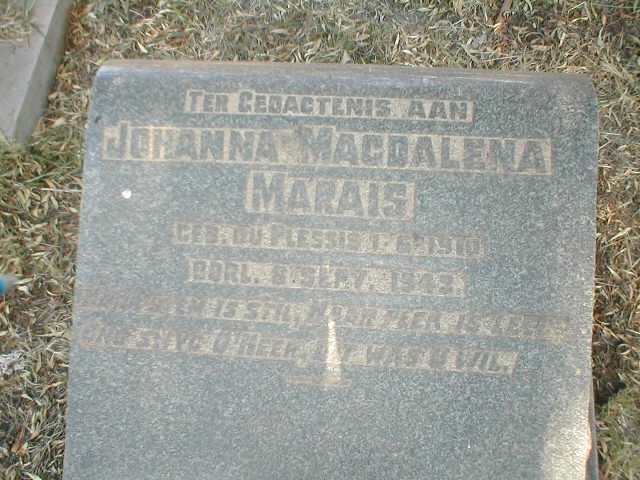MARAIS Johanna Magalena nee DU PLESSIS 1910-1943