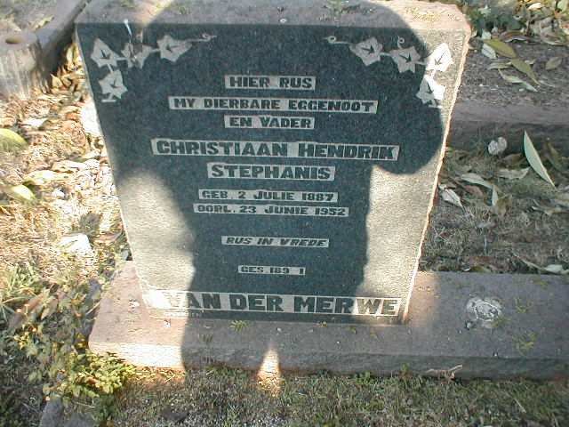 MERWE Christiaan Hendrik Stephanis, van der 1887-1952