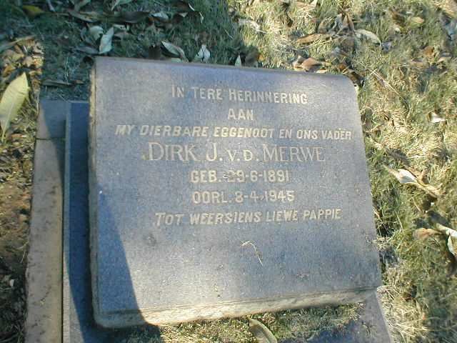 MERWE Dirk J., van der 1891-1945