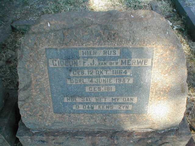MERWE Gideon F.J., van der 1864-1937