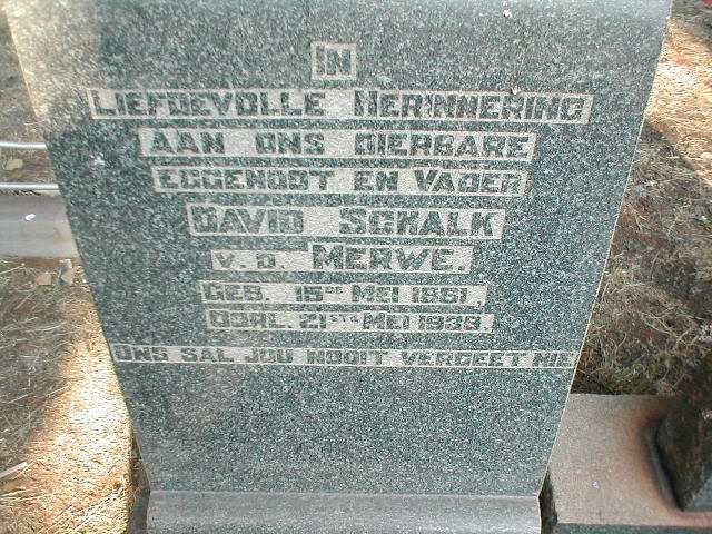 MERWE David Schalk, van der 1861-1938