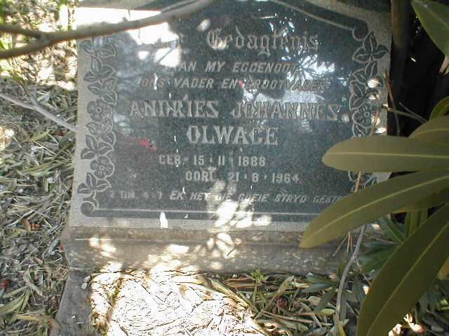 OLWAGE Andries Johannes 1888-1964