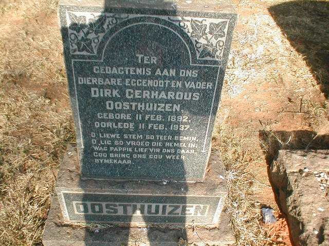 OOSTHUIZEN Dirk Gerhardus 1892-1937