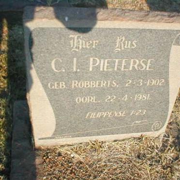 PIETERSE C.I. nee ROBBERTS 1902-1981